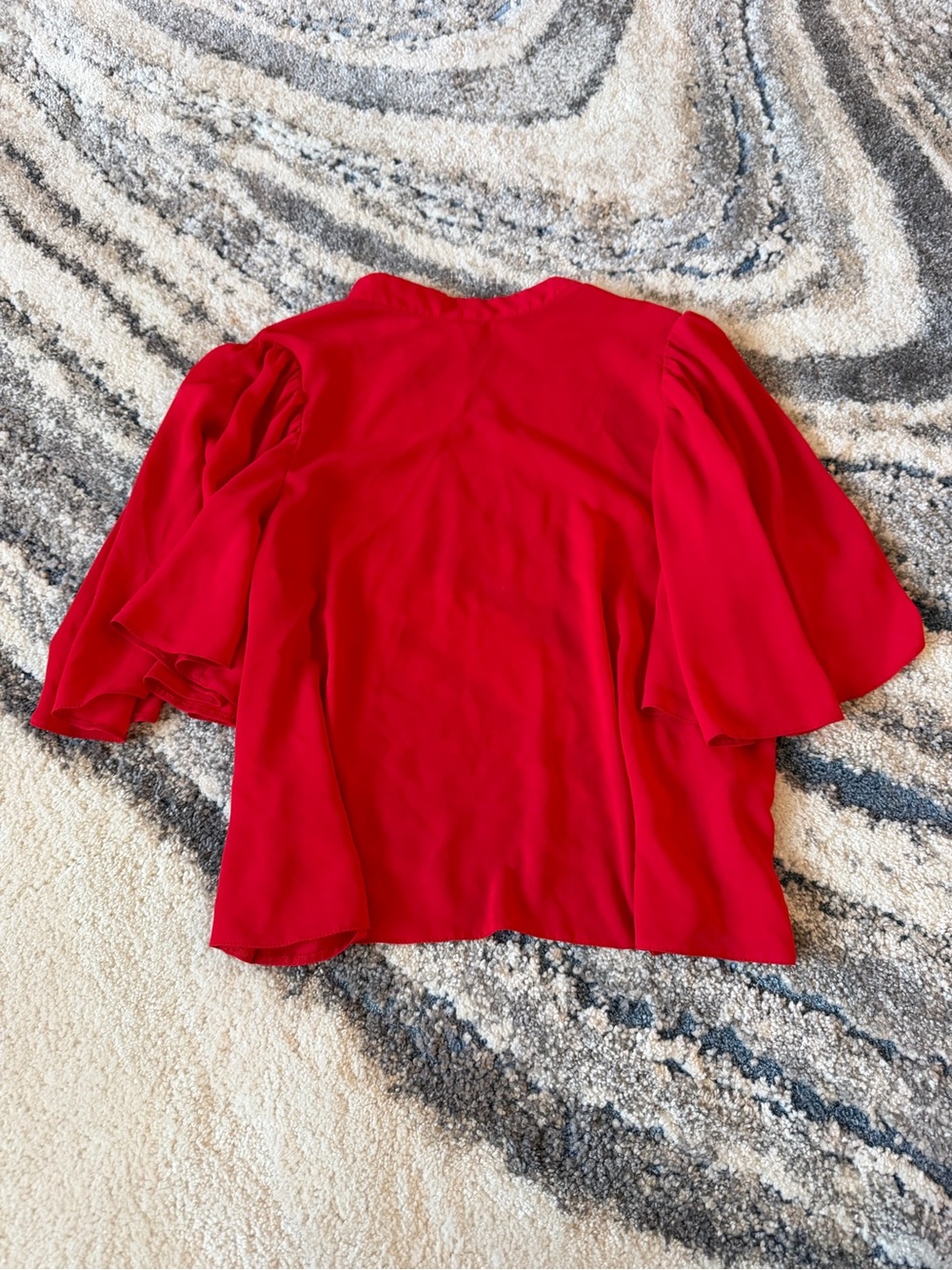 ASOS Red Flutter Sleeve Blouse